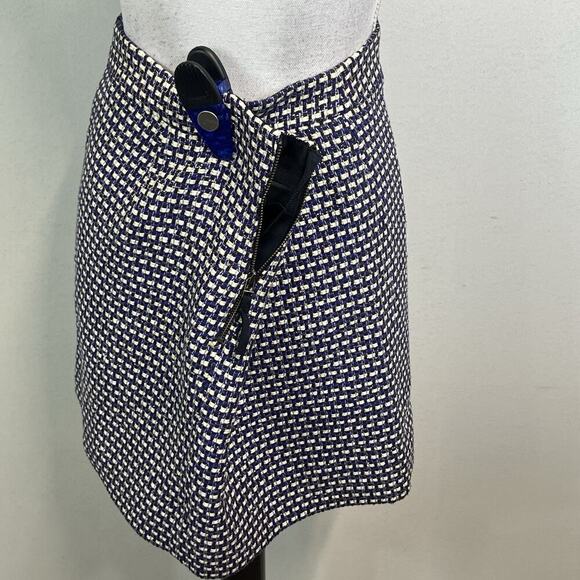 J. Crew Skirt size 10 Purple Gold Tweed Silk A Line Above Knee Career Preppy - Picture 5 of 6